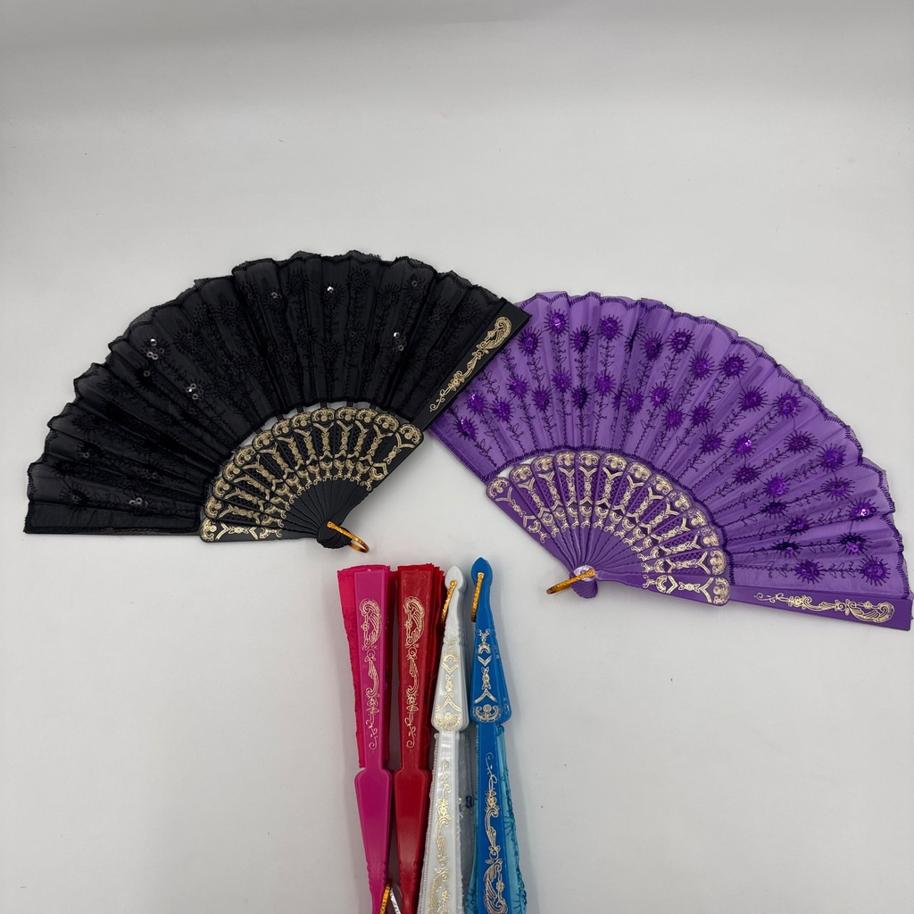 ABANICO ESPAÑOL CON LENTEJUELAS