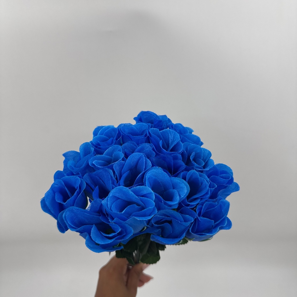 BOTON DE ROSA X 20 AZUL