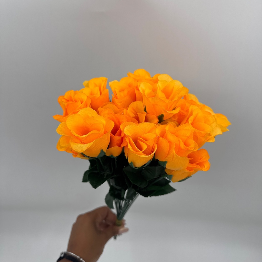 BOTON DE ROSA X 20 NARANJA