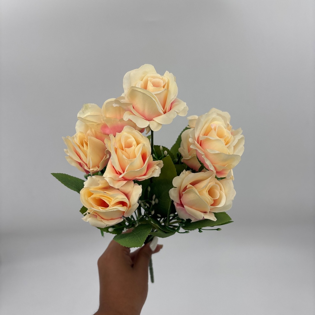 BUQUÉ DE ROSAS X 10 C/ BABY SALMÓN