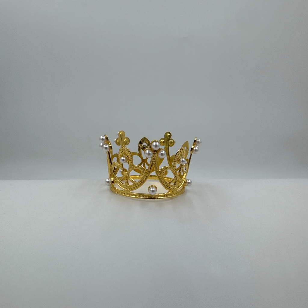 CORONA TROQUELADA DORADO C/ PERLITAS 5 CM 438029