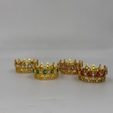 CORONA TROQUELADA C/ PIEDRITAS DORADO 8 CM 1207A