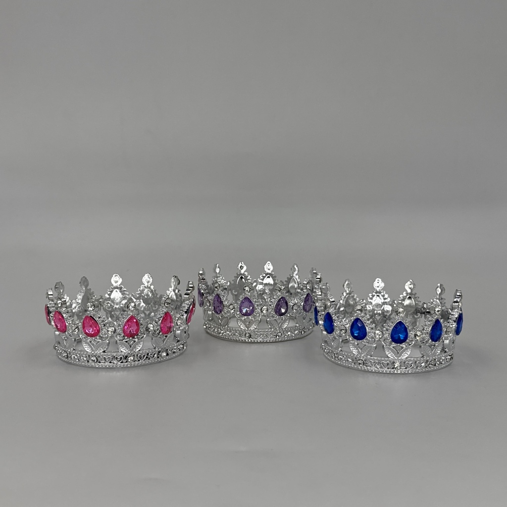 CORONA TROQUELADA C/ PIEDRITAS PLATEADO 8 CM 1207A