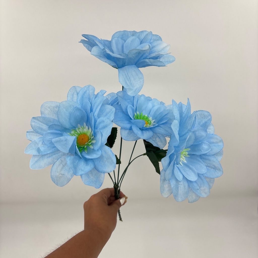 FLOR COPO DE NIEVE X 5 CELESTE