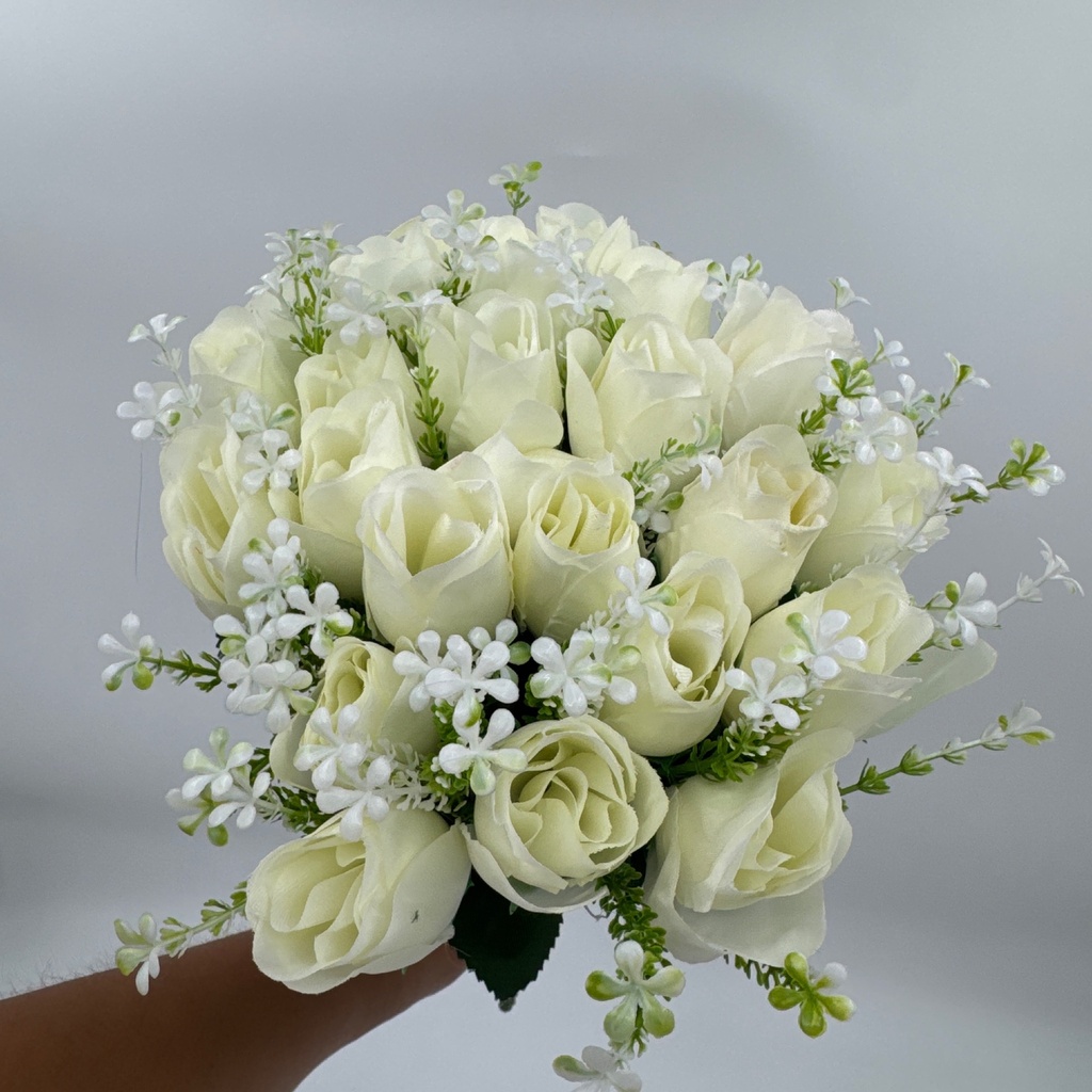 BUQUÉ DE NOVIA  X 24 BOTONES BLANCO