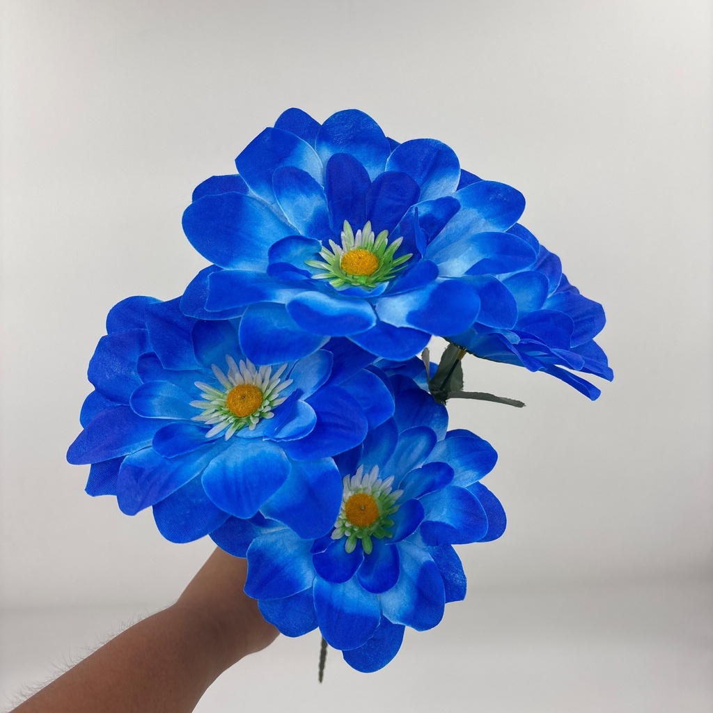 FLOR COPO DE NIEVE X 5 AZUL