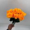 BOTON DE ROSA X 20 NARANJA