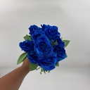 BUQUÉ DE ROSAS X 10 C/ BABY AZUL