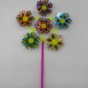 ROMPEVIENTO EN FORMA DE FLOR X 6 MULTICOLOR